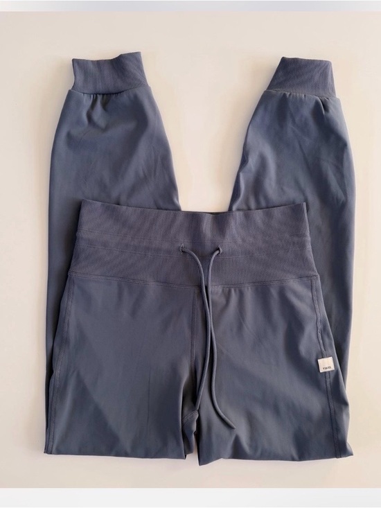 Vuori Pants - Vuori High-Waist Ribbed Waistband Women's Joggers - Slate Blue Small